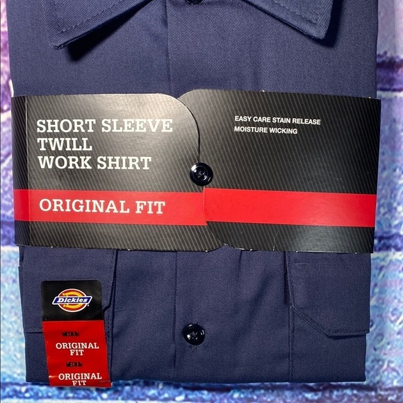 Dickies Men's Navy Short Sleeve Work Shirt Medium - Picture 5 of 5
